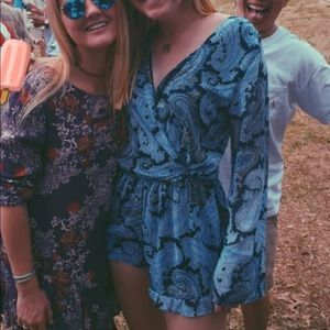 Vestique size medium blue paisley romper